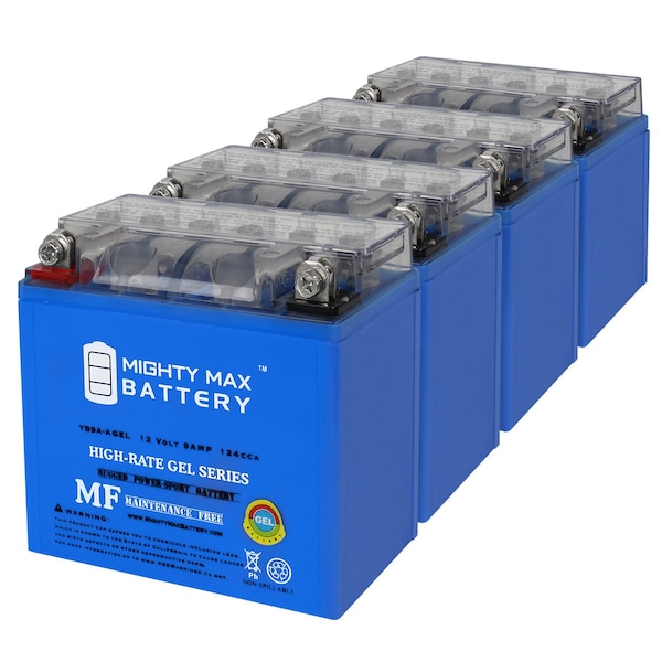 Mighty Max Battery YB9A-A 12V 9AH GEL Replacement Battery compatible with Suzuki LT-F 160 K3 CB9A-A 2003 - 4PK MAX4001155 - main